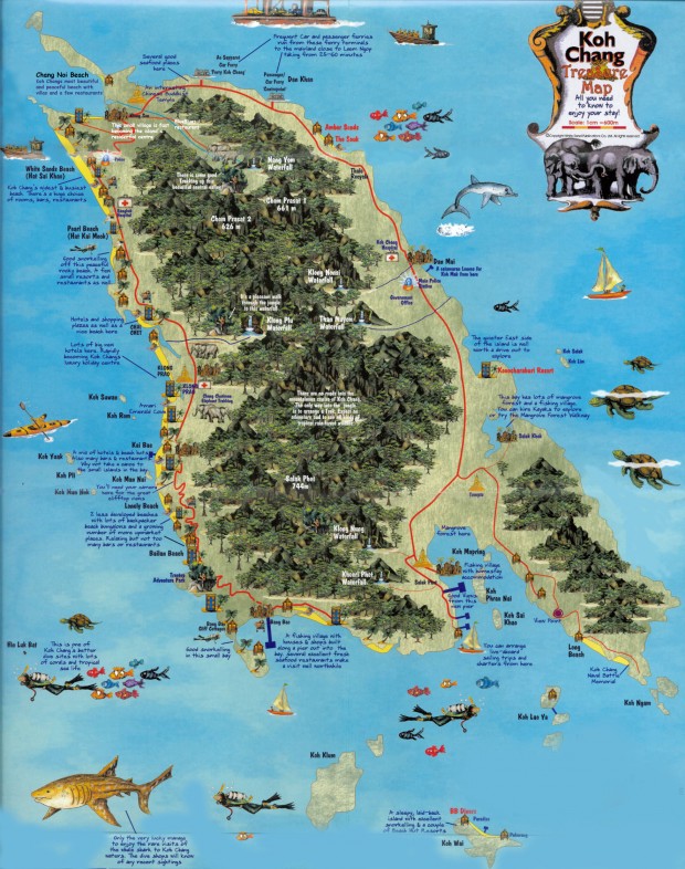 карта пляжей Ко Чанга 